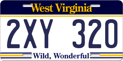 WV license plate 2XY320