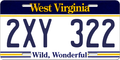 WV license plate 2XY322