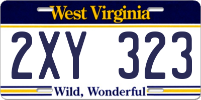 WV license plate 2XY323