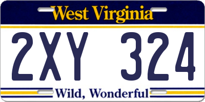 WV license plate 2XY324