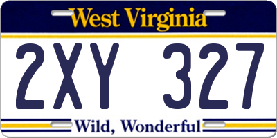 WV license plate 2XY327