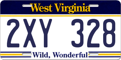 WV license plate 2XY328
