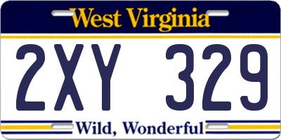 WV license plate 2XY329