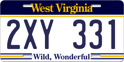 WV license plate 2XY331