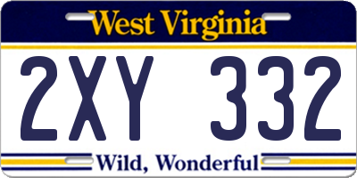WV license plate 2XY332