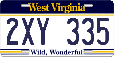 WV license plate 2XY335