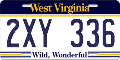 WV license plate 2XY336