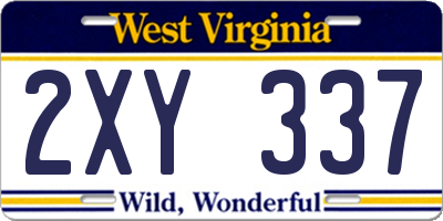 WV license plate 2XY337