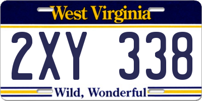 WV license plate 2XY338