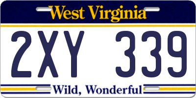 WV license plate 2XY339