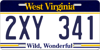 WV license plate 2XY341