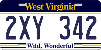 WV license plate 2XY342