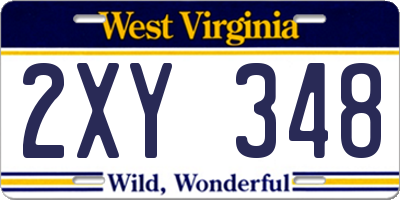 WV license plate 2XY348