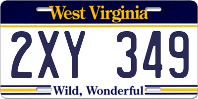WV license plate 2XY349
