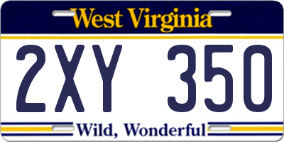 WV license plate 2XY350