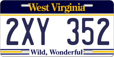 WV license plate 2XY352