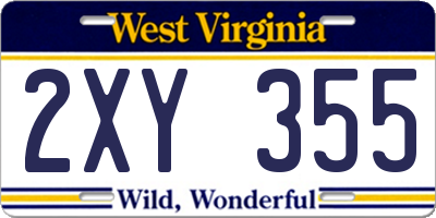 WV license plate 2XY355