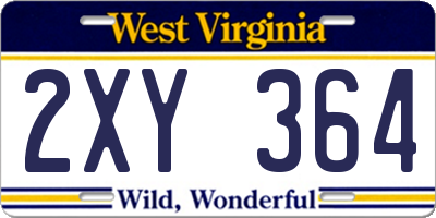 WV license plate 2XY364