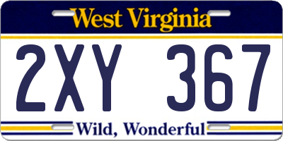 WV license plate 2XY367