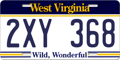 WV license plate 2XY368