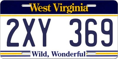WV license plate 2XY369