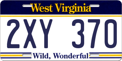 WV license plate 2XY370