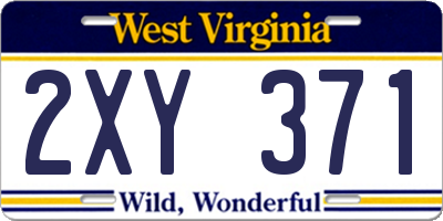WV license plate 2XY371