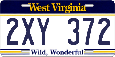 WV license plate 2XY372