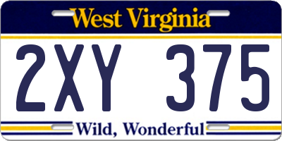 WV license plate 2XY375