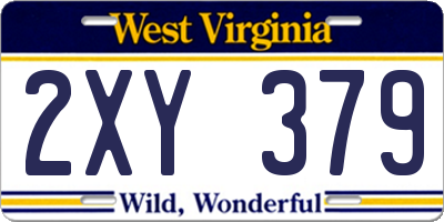 WV license plate 2XY379
