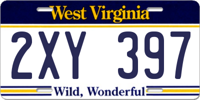 WV license plate 2XY397
