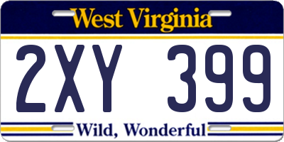WV license plate 2XY399