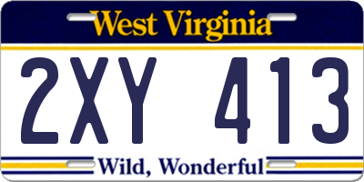 WV license plate 2XY413