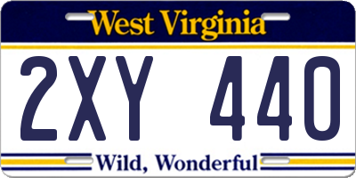 WV license plate 2XY440