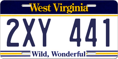 WV license plate 2XY441