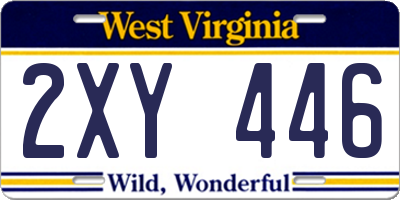 WV license plate 2XY446
