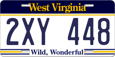 WV license plate 2XY448