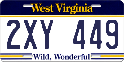 WV license plate 2XY449