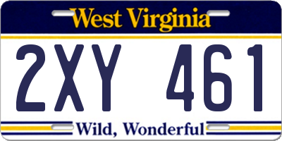 WV license plate 2XY461