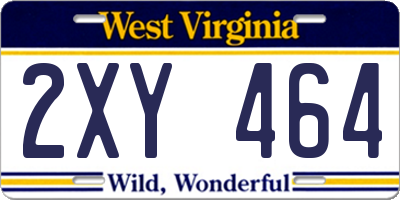 WV license plate 2XY464