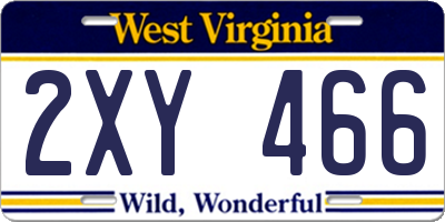 WV license plate 2XY466