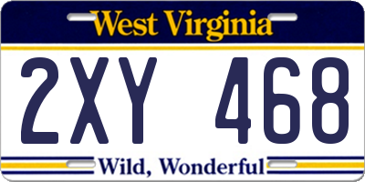WV license plate 2XY468