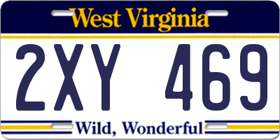 WV license plate 2XY469