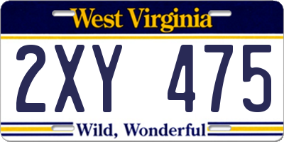 WV license plate 2XY475