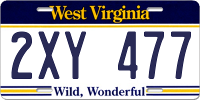 WV license plate 2XY477