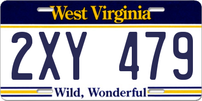 WV license plate 2XY479