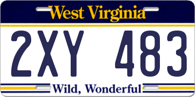 WV license plate 2XY483