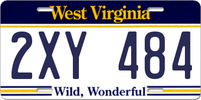 WV license plate 2XY484