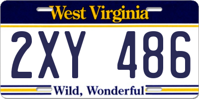 WV license plate 2XY486