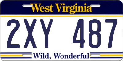 WV license plate 2XY487